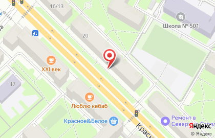 Супермаркет Фруктовый рай на Краснопутиловской улице на карте