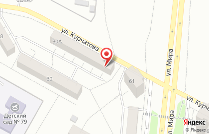 Супермаркет Радуга на улице Курчатова на карте