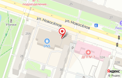 Банкомат СберБанк на улице Новосёлов, 30а на карте