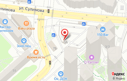 Автостоянка на ул. Сулимова, 5Б на карте