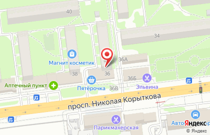 Банкомат МКБ Москомприватбанк на проспекте Николая Корыткова на карте