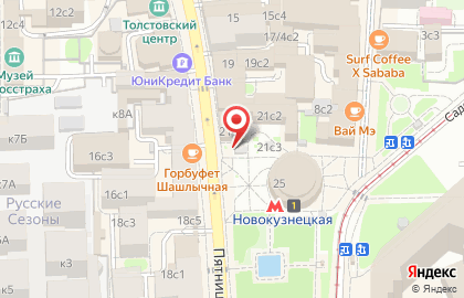 КБ Межтрастбанк на метро Новокузнецкая на карте