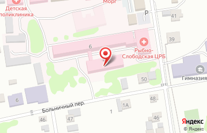 Центральная районная больница на Сосновой улице на карте