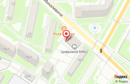Центр государственных услуг МФЦ на улице Михалевича на карте