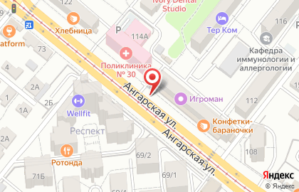 Цветочная лавка на Ангарской улице на карте