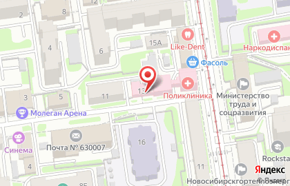 Сибирский окружной медицинский центр Федерального медико-биологического агентства на Каинской улице на карте