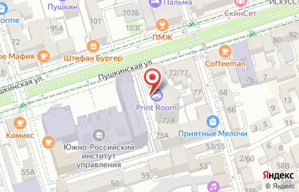 Котокафе Лапы и Хвосты на Пушкинской улице на карте