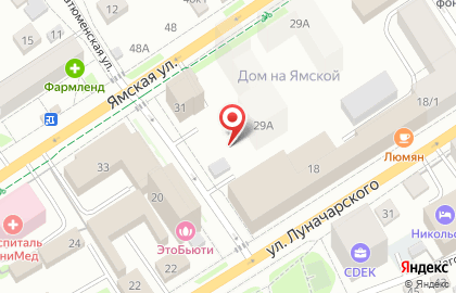 Академия праздников на улице Луначарского на карте