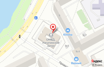 Отдел МВД России по району Нагатинский Затон г. Москвы на карте