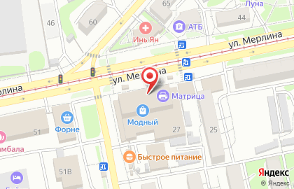 Книжный магазин Алтайкнига на улице Петра Мерлина на карте