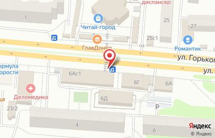 Киоск по продаже печатной продукции, г. Королёв на улице Горького на карте