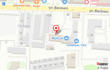 Служба экспресс-доставки Pony Express на улице Васенко на карте