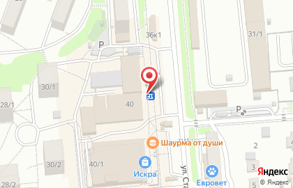 Киоск по продаже хлебобулочных изделий на улице Станиславского на карте