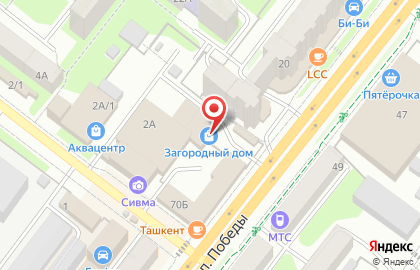 Торговый центр Загородный дом в Октябрьском округе на карте
