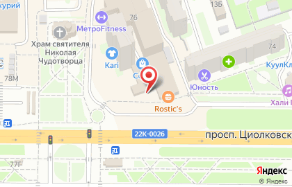 Салон связи МТС на проспекте Циолковского, 76а в Дзержинске на карте