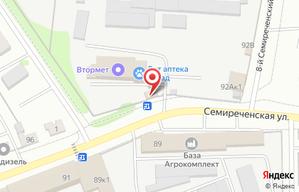 Продовольственный магазин на Семиреченской улице на карте