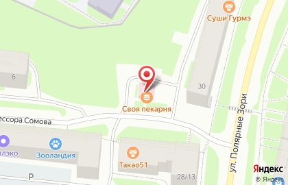 Продуктовый магазин в Мурманске на карте