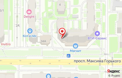 Салон магазин рай Цветочный на проспекте Максима Горького на карте