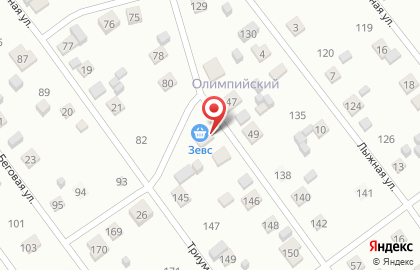 Продуктовый магазин Зевс на Физкультурной улице на карте