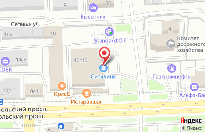 Электронный дискаунтер Ситилинк на Комсомольском проспекте на карте