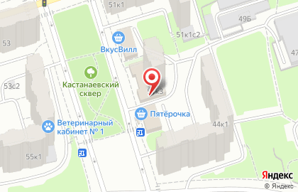 Западного АО на Пионерской на Кастанаевской улице на карте