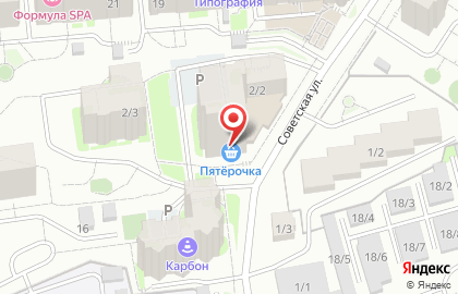 Супермаркет Пятёрочка на Советской улице на карте