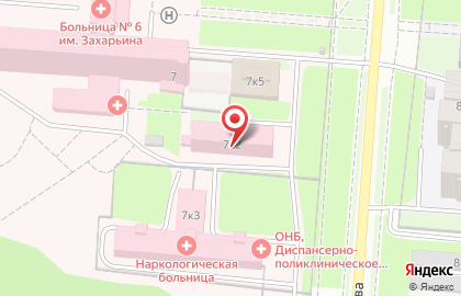 Клиническая больница №6 им. Г.А. Захарьина в Пензе на карте