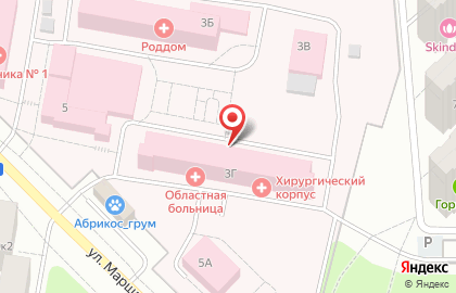 Одинцовская областная больница на улице Маршала Бирюзова в Одинцово на карте