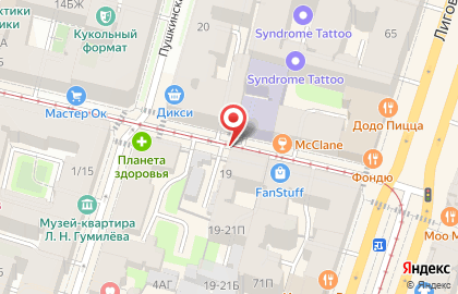 Киоск по продаже фруктов и овощей, Центральный район в Кузнечном переулке на карте