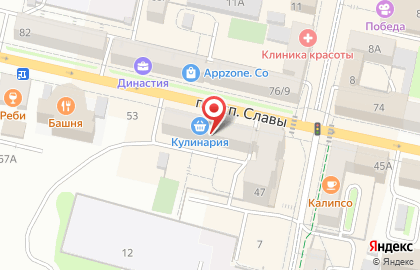 Газета Знамя на проспекте Славы на карте