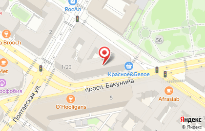 Школа танцев Новый театр танца на проспекте Бакунина на карте
