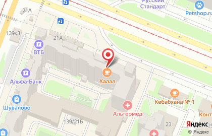 Супермаркет Магнит на проспекте Просвещения на карте