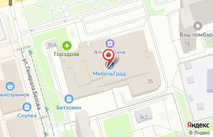 Компания по изготовлению мебели под заказ Интерьер-мебель на улице Генерала Белова на карте