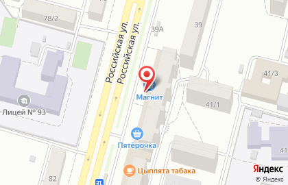 Супермаркет Магнит у дома в Октябрьском районе на карте