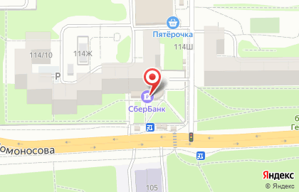 Банкомат СберБанк на улице Ломоносова, 114/10 на карте