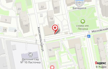 Супермаркет Магнит на Комсомольской улице в Балашихе на карте