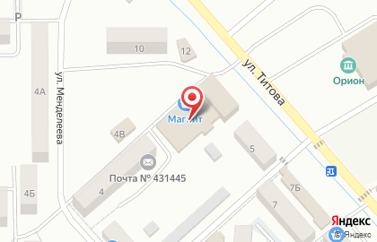Магазин у дома Бристоль в переулке Титова на карте