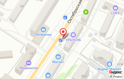 Магазин Цветы Анастасия на Октябрьской улице, 58 киоск на карте