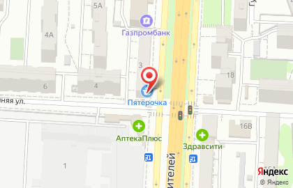 Супермаркет Гроздь на проспекте Строителей, 3 на карте