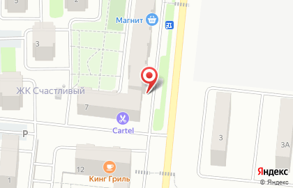 Супермаркет Пятёрочка на Счастливой улице на карте