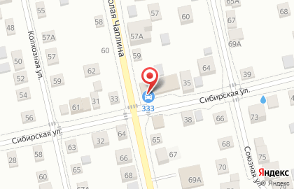 Автомойка и шиномонтажная мастерская 333 на улице Николая Чаплина на карте
