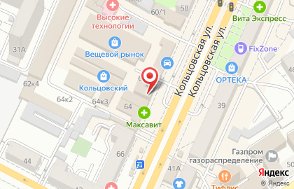 Сервисный центр Контакт на Кольцовской улице на карте