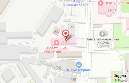 Московская областная станция скорой медицинской помощи в Мытищах на карте