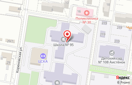 Спортивная школа №1 на Кореновской улице на карте