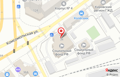 Отделение Пенсионного фонда РФ по Кировской области на Комсомольской на карте