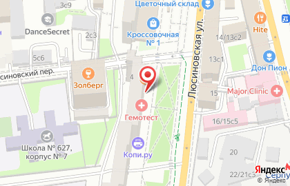 Федеральная сеть магазинов оптики Айкрафт на Люсиновской улице на карте