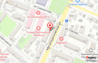 МКБ МоскомПриватБанк на Металлургической улице на карте