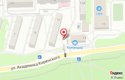 Киоск по продаже печатной продукции на улице Академика Киренского на карте