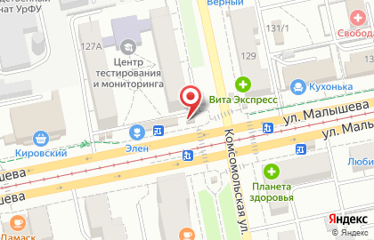 Магазин по продаже колбасных изделий Сибагро на улице Малышева, 127а/1 киоск на карте
