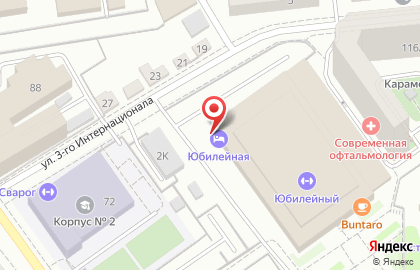 Гостиница Юбилейная в Воронеже на карте